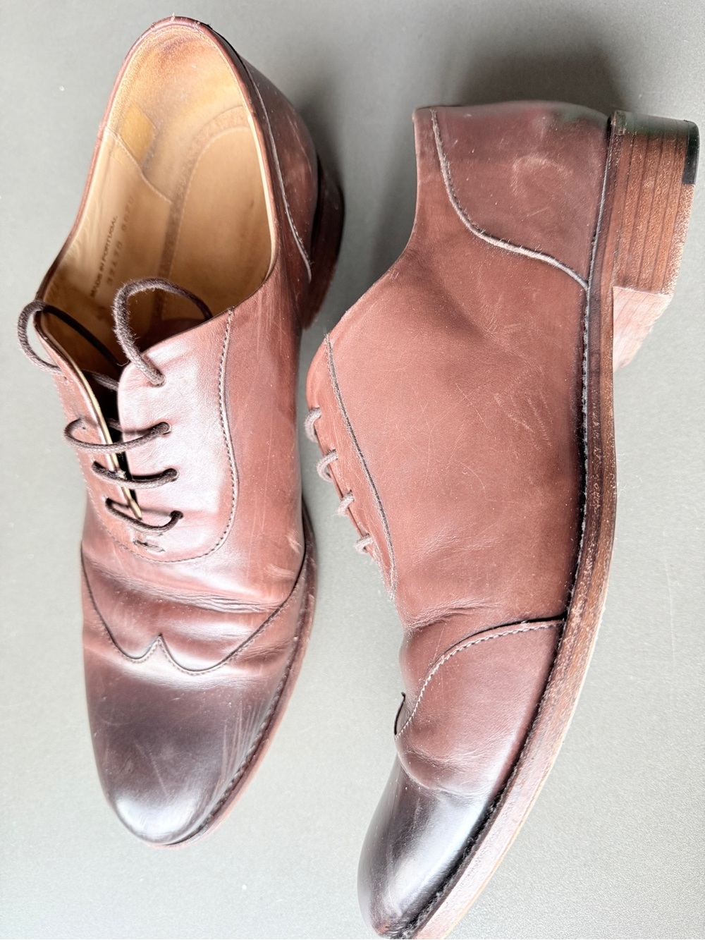 TOOAS Women's Brown Leather Lace-Up Oxford Shoes - Picture 13 of 15
